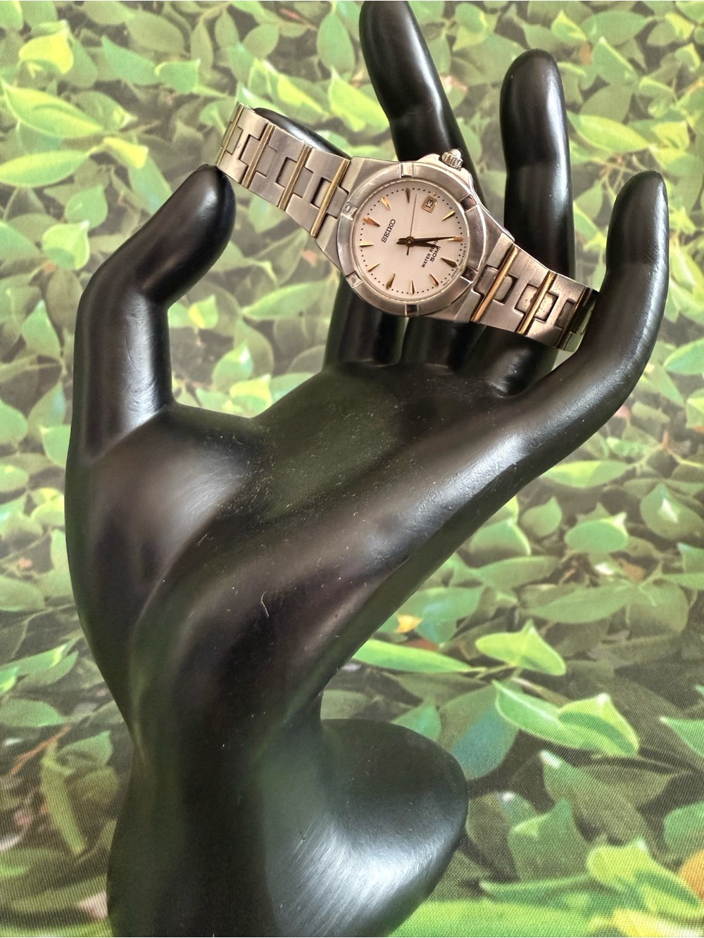 Seiko Silver and Gold-Tone Two-Tone Bracelet Watch with White Dial